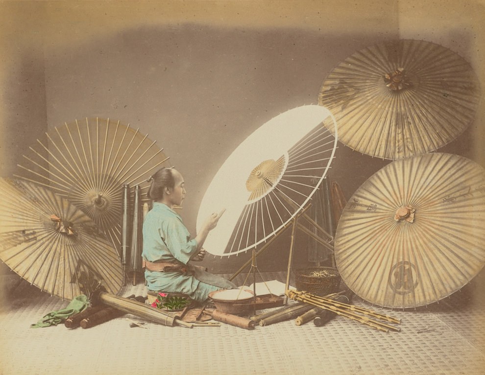 Japanese umbrella maker